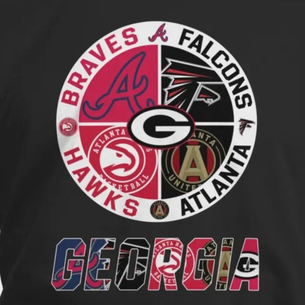 Georgia Braves Falcons Hawks Atlanta City Of Champion Sports T-Shirt73 - Picture 2 of 5